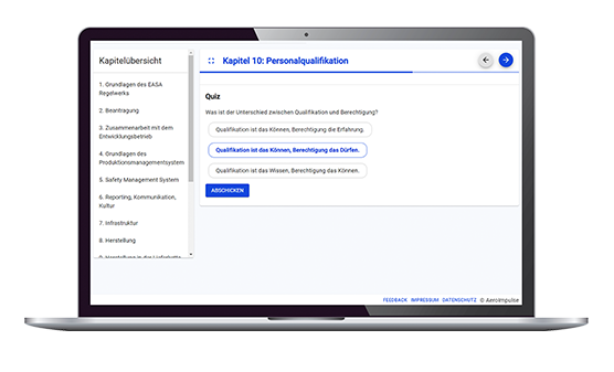 EASA Part 21G Herstellung online Training