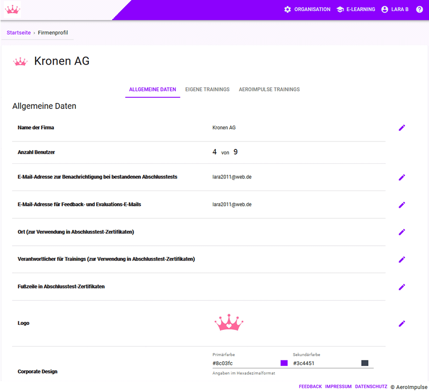 training platform for medicine - medicalImpulse-2 Aeroimpulse Learning Platform User Management