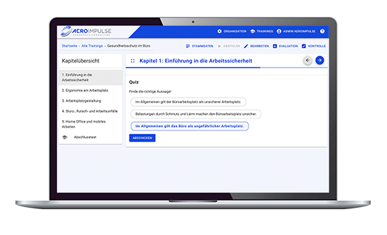 Gesundheitsschutz Büro Bildschirmzeit Training E-Learning